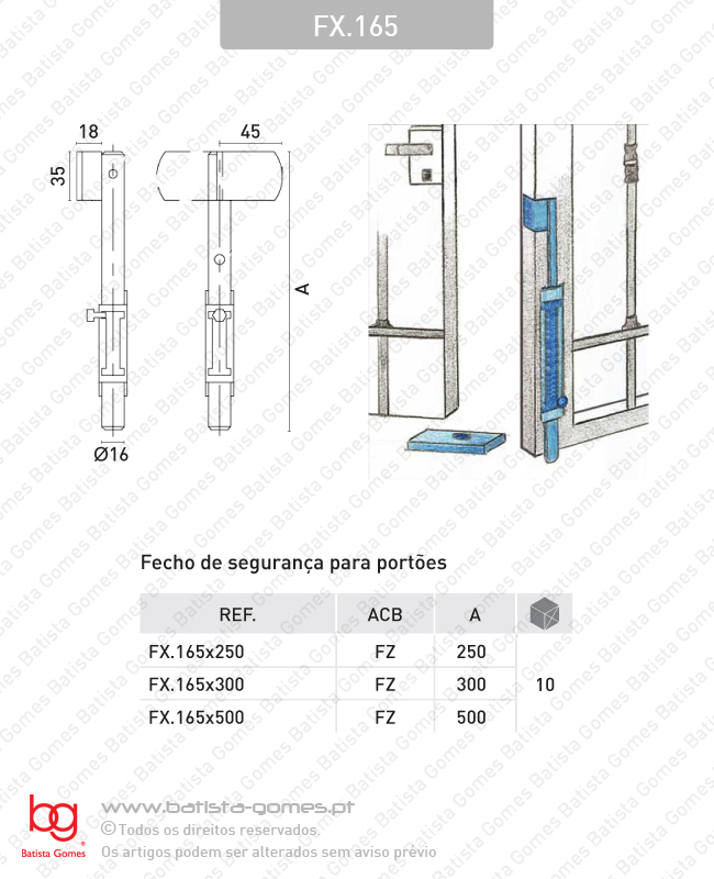 Fecho serralheiro com var�o �16mm (soldar ou aparafusar) - A�O